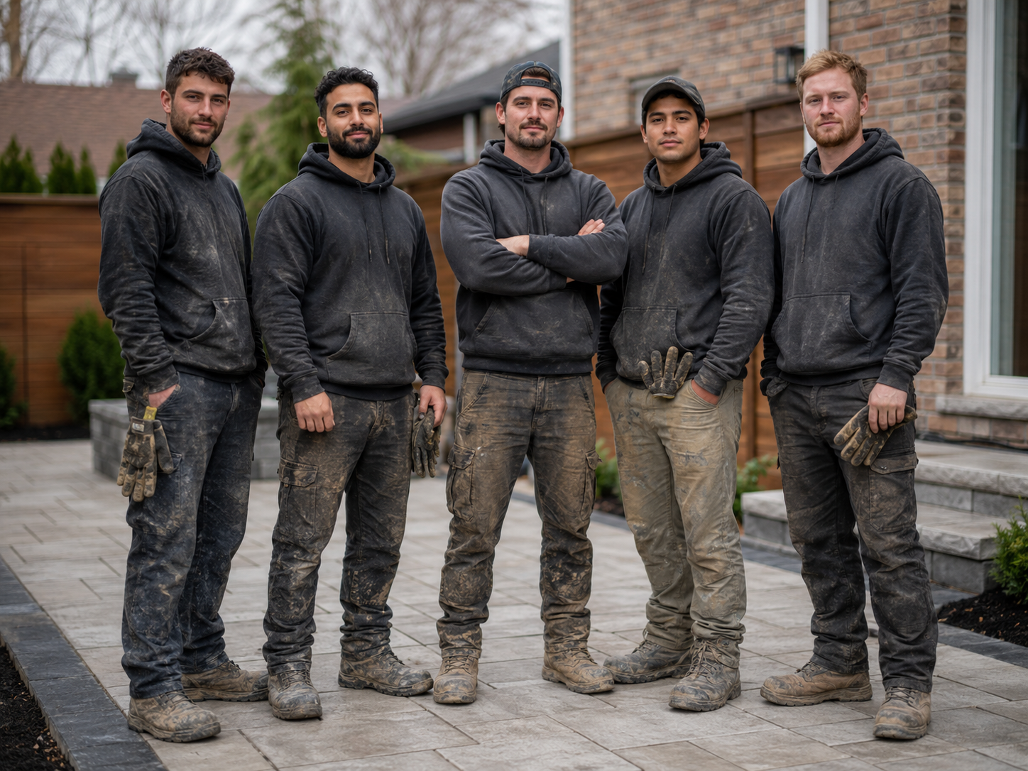 A&T Interlock crew — hands-on hardscaping team